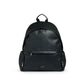 Black changing backpack with top handle, front zip pocket, and side zips