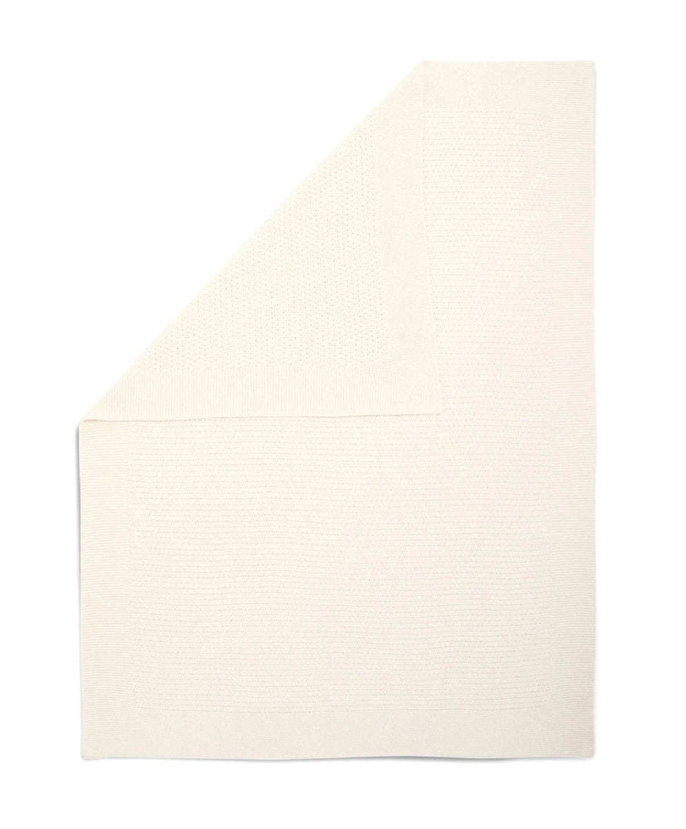 Travel blanket in off-white woven fabric