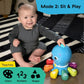 Blue Opus sit-and-play toy with number and shape blocks at the base