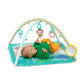 Baby activity play mat with arched toy bar and jungle hanging toys, turquoise and green