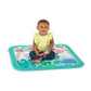 Baby sitting on jungle animal activity mat, teal border with colorful play panel