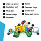 Multisensory activity pillow with hanging toys, rattle, textured rings, and baby-safe mirror
