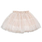 Light pink tulle tutu skirt, elastic waist and full A-line layered hem
