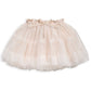 Light pink tulle tutu skirt with elastic waistband and layered ruffles