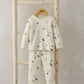 Kids' planet-print pajama set with long sleeves and matching trousers