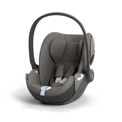 Dark grey i-Size car seat with carry handle, side wings, harness and infant insert