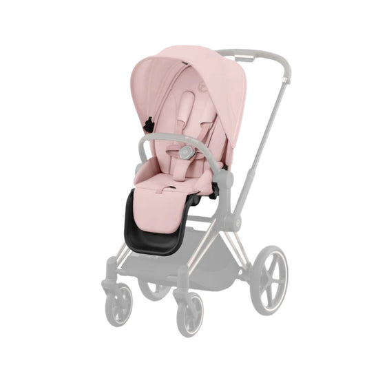 Comfort stroller seat pack in peach pink, with padded headrest and harness