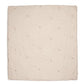 Soft taupe baby quilt with allover tiny stitched stars and bird motifs