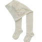 Off-white ruffle frill tights, lace ruffle panel and footed legs
