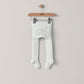 Off-white ruffle frill tights with gathered lace trim at the leg opening