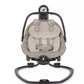 2-in-1 swing rocker infant seat front view, speckled beige pad and black frame