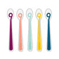 Silicone baby spoons, five multicolor slim spoon handles for baby feeding