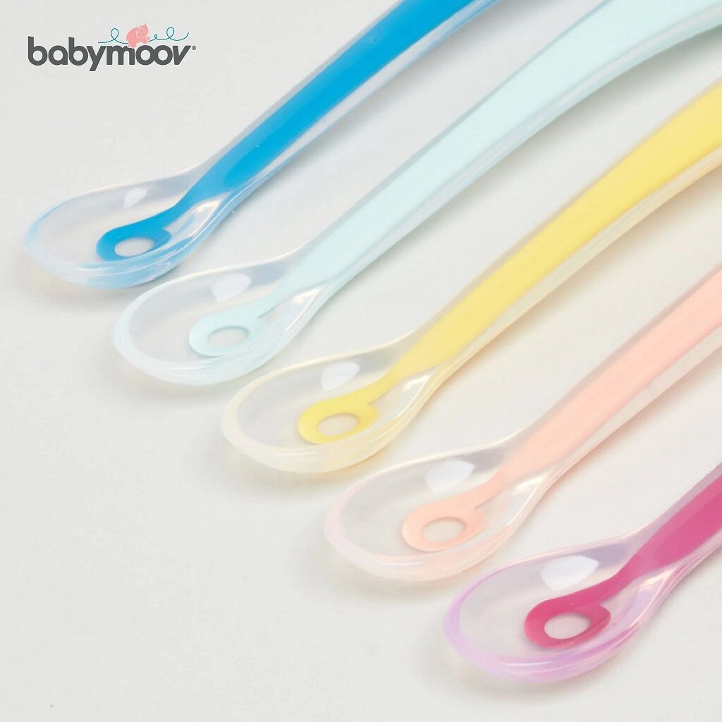 Silicone baby spoon set of 5 multicolor soft silicone spoons