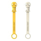 Silicone pacifier or teether clip set in yellow and gray, lion and giraffe designs