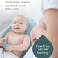 Aqua baby bath support with soft-touch perforated insert and curved cradle for newborns