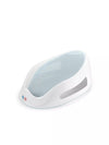 Aqua baby bath support with soft-touch perforated insert and curved white base