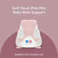 Soft Touch mini baby bath support with pink top mesh and white base