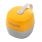 Yellow soother case with carrying handle and babyono logo on front, compact lid style.