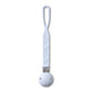 Silicone soother holder in light blue with clip and round teether attachment