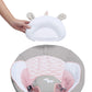 Infant bouncer head support, light gray and white plush