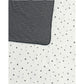 Reversible quilt with black-and-white horizontal stripes and a white star pattern