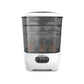 Baby Brezza steriliser dryer with transparent top and front control panel, white and dark
