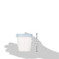 Plastic storage container with blue lid, 3.4 in (8 cm) height