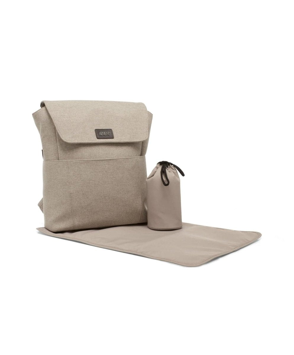 Strada backpack in pebble with matching pouch and fold-out carry mat