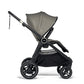 Ocarro stroller with gray seat and black frame, 4-wheel design and canopy