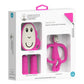 Teething starter set in pink box with monkey teether and two finger brushes