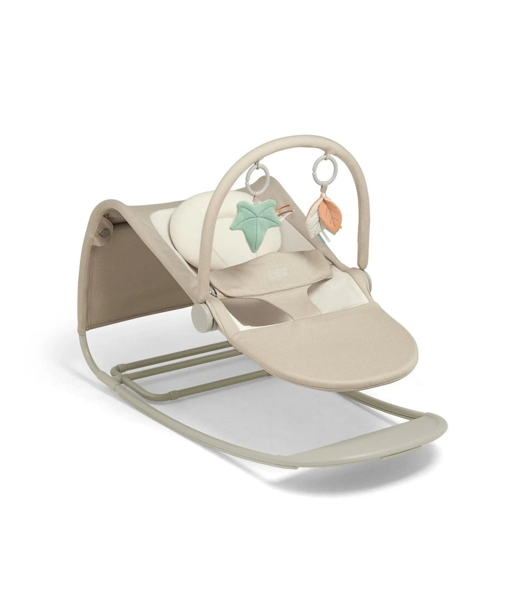 3-in-1 baby rocker and bouncer with cream seat and hanging star toy