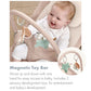 Baby rocker and bouncer with magnetic toy bar and mint seat, baby reclined