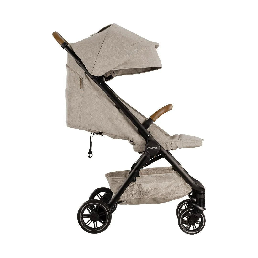 Hazelwood TRVL compact stroller with canopy and large wheels, side profile