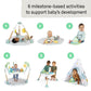 Milestone play center with six numbered activity modes shown in a grid layout