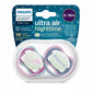 Baby pacifier 6–18m, purple and pink 'dreams' design, 2-pack