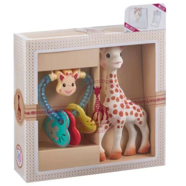 Vulli Classical Composition 3 toy set in gift box with window, giraffe figure inside