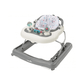 2-in-1 baby walker with beige seat and gray base, activity toy panel