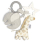 Safari linkie soft toy with plush giraffe, striped elephant, and star links