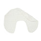 Nursing pillow cover with curved U-shape and small scattered pattern, natural