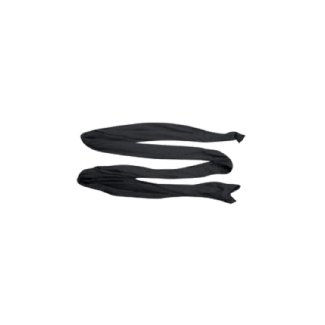 Black baby wrap carrier sling straps, laid flat