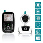 Video baby monitor set with parent screen, camera unit, and indicator icons