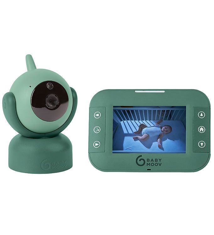 Mint green twist baby video monitor with camera and handheld screen
