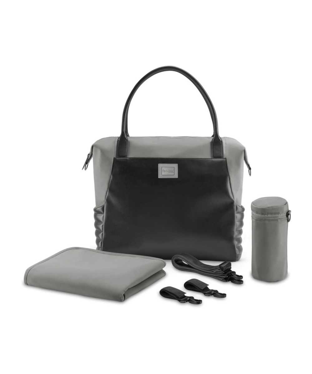 Platinum shopper bag set in Soho Grey with matching pouch, bottle holder and straps
