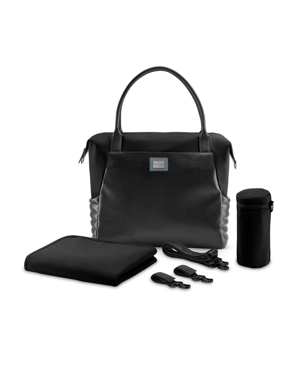 Platinum shopper bag set in Black with matching pouch, bottle holder and straps